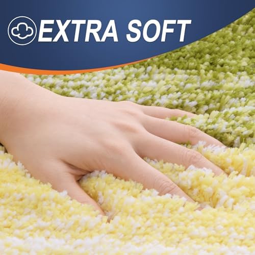 OLANLY Micorfiber Bathroom Rug Set 2 Piece, 30"x20"+24"x16"