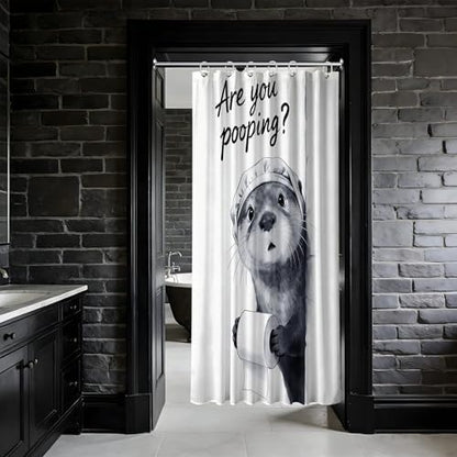 Small Stall Shower Curtain Rv Funny Otter, 48 x 72 Inchs