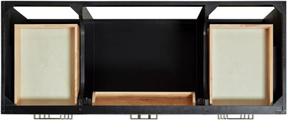 ARIEL Hepburn 54-inch Bathroom Vanity Base Cabinet,Solid Wood, 2 Soft Closing Doors, 9 Dovetail Drawers, Black