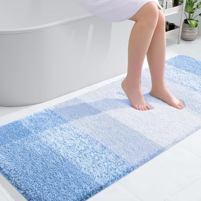 OLANLY Bathroom Runner Rug 54x24, Extra Soft Absorbent Microfiber Bath Rugs