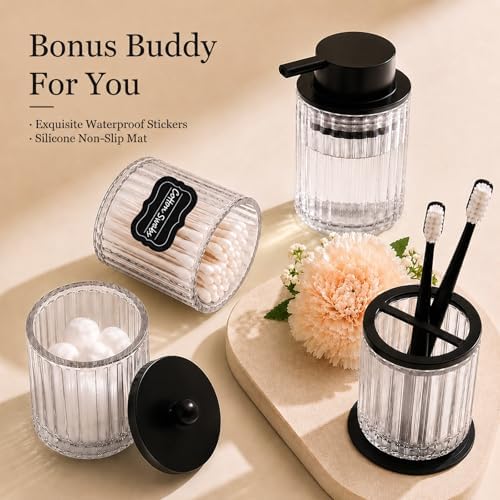 Amolliar Bathroom Accessories Set, Clear Glass Complete 4PCS Bathroom Sets