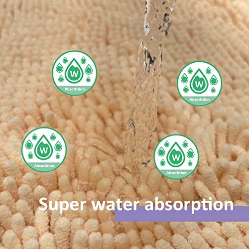 Bathroom Rugs 3 piece Bath Rugs Sets 3 Piece, Extra Soft and Absorbent Shaggy Bathroom Mat Rugs, Machine Washable, Non-Slip Plush Carpet Cream