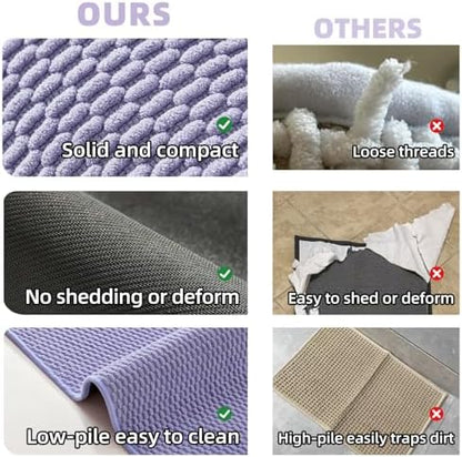 TYUU Bathroom Rugs Non Slip Washable, Super Absorbent Thin Bath Mat Small Quick Dry Low Pile Bathroom Rug, Lavender 16"x24"