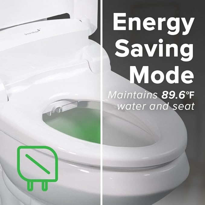 SmartBidet® SB-2000 Smart Bidet Electric Bidet Toilet Seat with Heated Seat, Warm Water, Air Dryer – Side Control Panel, Round