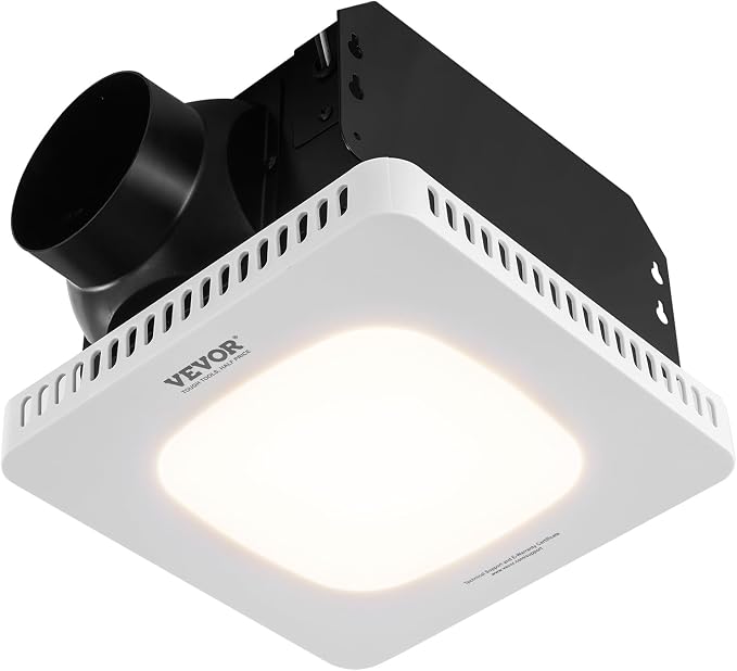 VEVOR Bathroom Exhaust Fan 80 CFM - High-Efficiency Ventilation with All-Copper Motor, 1.5 Sones Low Noise, Remote Control, Energy-Saving Ceiling Fan (Attic Access Required)