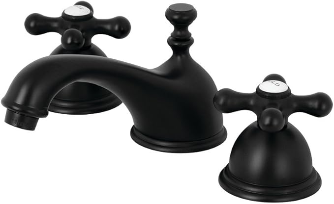 Kingston Brass KS3960AX Restoration Widespread Bathroom Faucet, Matte Black,6.5 x 3.5 x 3.06