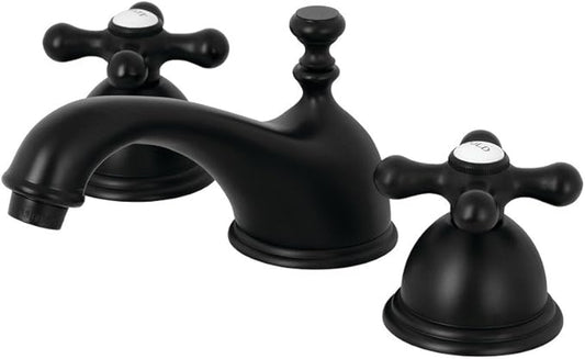 Kingston Brass KS3960AX Restoration Widespread Bathroom Faucet, Matte Black,6.5 x 3.5 x 3.06
