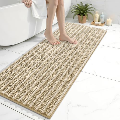 Arotive Bathroom Rugs Mat 47x17, Soft Absorbent Chenille Shaggy Bath Mat