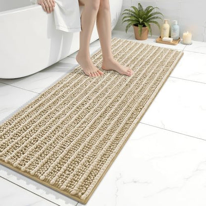Arotive Bathroom Rugs Mat 47x17, Soft Absorbent Chenille Shaggy Bath Mat