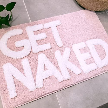 New Mungo Get Naked Bath Mat Pink - Blush Bathroom Rugs - Bath Mat - 31" x 20"