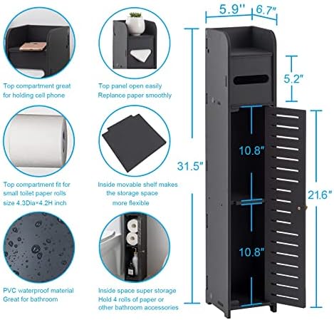 AOJEZOR Small Bathroom Storage Cabinet: Protect Rental Deposit for Renters
