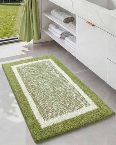 Color&Geometry Simple and Stylish Bathroom Rugs for Bathroom, 20"x32",Green