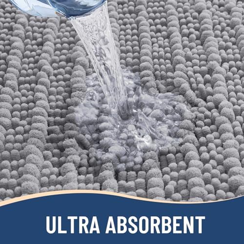 Arotive Toilet Rugs U-Shaped 20x20, Soft Absorbent Chenille Shaggy Bath Mat
