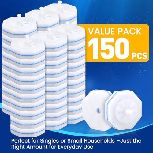 150 Pack Toilet Brush Refills, Disposable Toilet Cleaning Pads