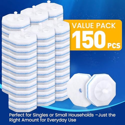 150 Pack Toilet Brush Refills, Disposable Toilet Cleaning Pads