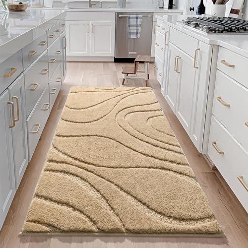DEXDE Bathroom Rugs Runner Non Slip Bath Mats for Floor Shower Beige 24x47