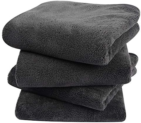 KinHwa Gray Hand Towels for Bathroom, Microfiber Face Towels, 16x30 Inch