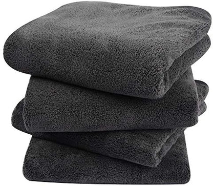KinHwa Gray Hand Towels for Bathroom, Microfiber Face Towels, 16x30 Inch