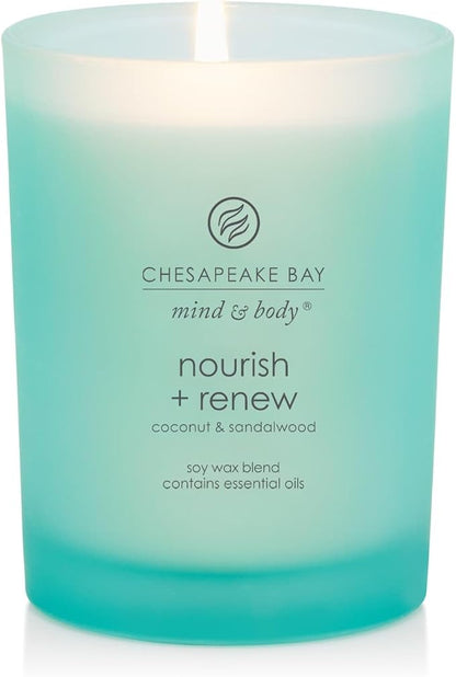 Chesapeake Bay Candle Mind & Body Medium Jar Candle Nourish + Renew (Coconut & Sandalwood)