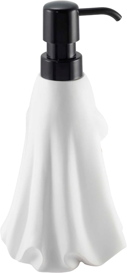 Avanti Linens – Soap Dispenser, Decorative Lotion Pump for Bathroom or Kitchen Countertop, Hand Painted Resin Halloween Decor (Ghost)