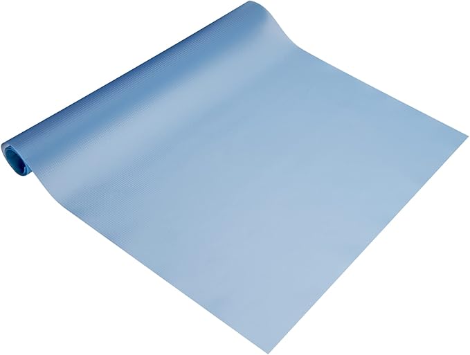 Con-Tact Brand Under Sink Mat, Waterproof Mat for Under Kitchen Sink, Bathroom, and Laundry Room, Non-Adhesive and Durable Shelf Liner, Easy to Clean, 24" x 48", Blue Woven