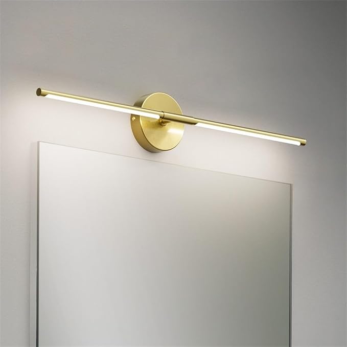 Gold Vanity Light 28Inch 5000K,18W Hardwired Bathroom Vanity Light Bathroom Light Fixture Over Mirror 360° Rotate