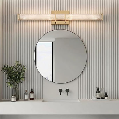 URSOLA 36" Modern LED Bathroom Light Fixtures, Golden 3CCT Dimmable Bathroom Vanity Light Over Mirror, Bathroom Vanity Bath Bar Lights with Crystal Acrylic Shade