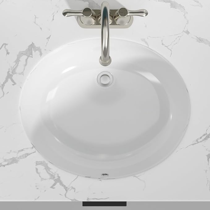 Sarlai Undermount Bathroom Sink - 19 x16 inch Oval Vessel Sink Under counter Lavatory Sink White Ceramic Vanity Sink with Overflow, Modern Art Basin, Interior Size 17-2/5" x 14-1/9"