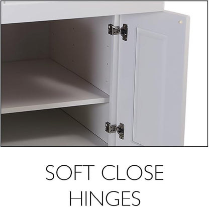 Design House Brookings Shaker Fully Assembled Wall Kitchen Cabinet W1230, 12 W x 12 D x 30 H, Painted White, Solid Wood, Design House, 613489