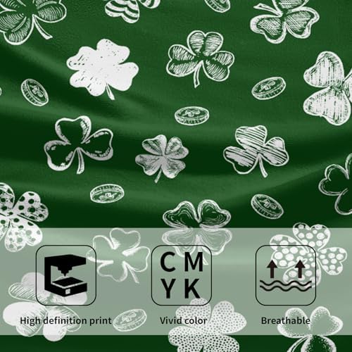 Lucky Clover Shamrocks Hand Towels 2 Pcs, 14x28 Inch Green St. Patrick's Day Absorbent Soft Tea Towels Quick Dry Dish Towel for Holiday Kitchen Bathroom Home Hotel Decorations