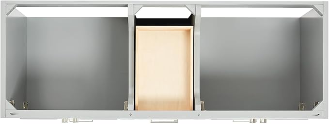 ARIEL Stafford 60-inch Bathroom Vanity with Sink,Solid Wood, 1.5-inch Pure White Quartz Countertop & Backsplash, Double Rectangular Porcelain Sink, 4 Soft Closing Doors, 6 Dovetail Drawers, Grey