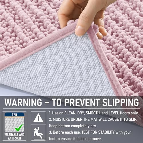 OLANLY U-Shaped Toilet Rug 24x20, Thick Soft Absorbent Chenille Contour Rug