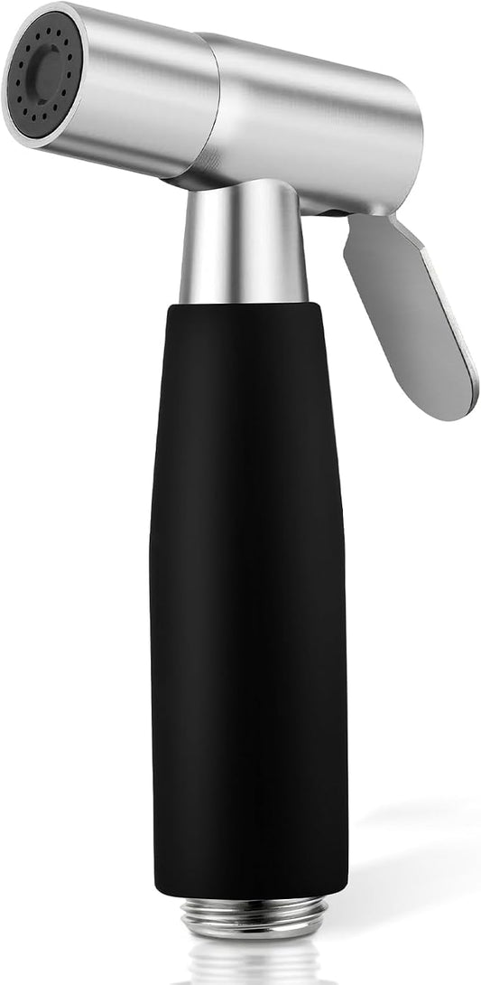 Handheld Bidet Sprayer Head,Stainless Steel Muslim Shower Head for Toilet,Adjustable Pressure Jet Sprayer for Feminine Hygiene and Pet Bath Bathroom Cloth Diaper Cleaning (Black)