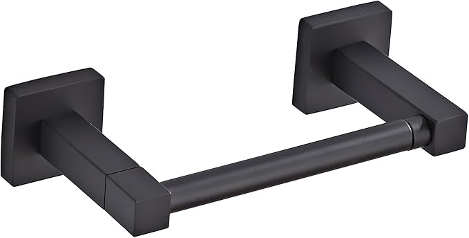 Matte Black Toilet Paper Holder Wall Mount, Bathroom Toilet Paper Holder for SUS 304 Stainless Steel, Double Post Pivoting Square Toilet Paper Roll Holder for Bathroom RV Paper Towels for TP