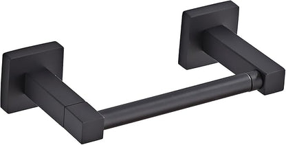 Matte Black Toilet Paper Holder Wall Mount, Bathroom Toilet Paper Holder for SUS 304 Stainless Steel, Double Post Pivoting Square Toilet Paper Roll Holder for Bathroom RV Paper Towels for TP