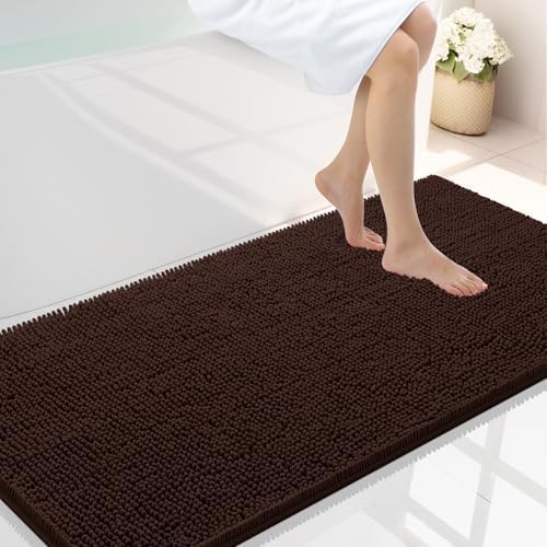 Smiry Bathroom Rugs 45X27, Luxury Chenille Extra Soft Absorbent Bath Mat