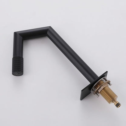 3 Holes Restroom Faucet 2 Knobs Hot and Cold Faucet for Bathroom Sink Copper,Black