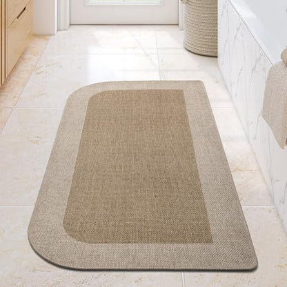 YDKGL Bathroom Runner Rug, Long Thin Bath Mat Fit Under Door, Brown 24x48