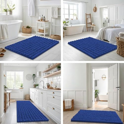 Smiry Bathroom Rugs 48X32, Extra Soft Rubber Backing Chenille Bath Mats