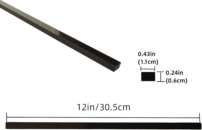 15 Pcs Black Marble Tile Edge Trim, 12 Inch Marble Pencil Liner Both Side Polished for Bathroom, Backsplash, Kitchen, Tile Shower, Natural Marble Material