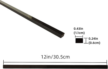 15 Pcs Black Marble Tile Edge Trim, 12 Inch Marble Pencil Liner Both Side Polished for Bathroom, Backsplash, Kitchen, Tile Shower, Natural Marble Material