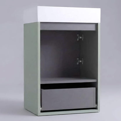 20 inch Bathroom Vanity with White Ceramic Sink, Bath Storage Cabinet with Soft-Closing Door and Drawer, Perfect for Small Space, Powder Room, Hotel, Mint Green