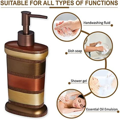 Zahari Home 4pc Contempo Stylish Bathroom Accessories Set Shower Soap Dispenser, Tumbler, Tooth Brush Holder and Soap Holder Luxury Contemporary Decor Unique Design Modern Bathroom Shower Set