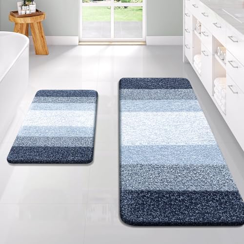 OLANLY Bathroom Runner Rug 47x24, Extra Soft Absorbent Microfiber Bath Rugs