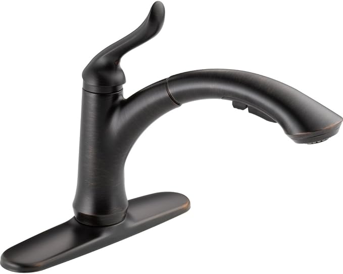 Delta Faucet Linden Pull Out Kitchen Faucet, Oil Rubbed Bronze Kitchen Sink Faucet, Kitchen Faucet with Pull Out Sprayer, Venetian Bronze 4353-RB-DST