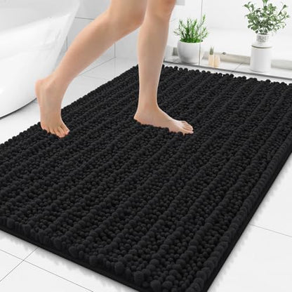 Smiry Bathroom Rugs 48X32, Extra Soft Rubber Backing Chenille Bath Mats
