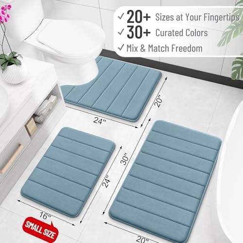 OLANLY Memory Foam Bath Mat 35x16, Super Soft and Absorbent Bathroom Rugs