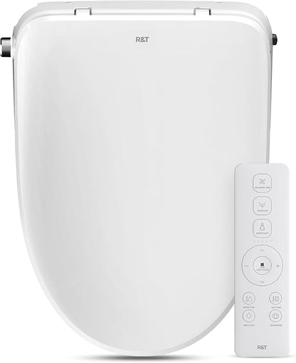 R&T Bidet Toilet Seat Elongated with Heated Seat, Instant Warm Water & Warm Air Dryer - Electric Bidet with Adjustable Water Pressure, Stainless Steel Nozzle, Soft Close V3200-2