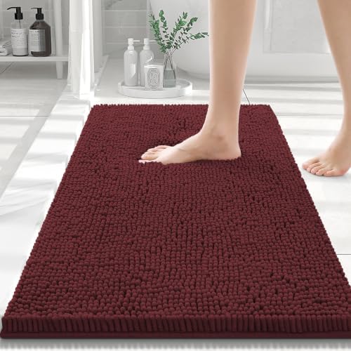 Smiry Bathroom Rugs 24X16, Luxury Chenille Extra Soft Absorbent Bath Mat