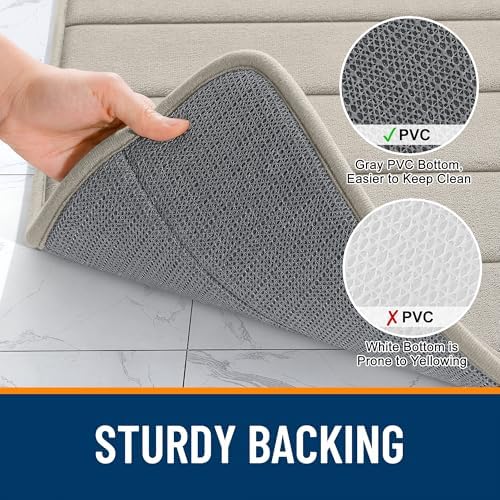 OLANLY Memory Foam Long Bathroom Rugs Runner 59x20, Super Soft Absorbent